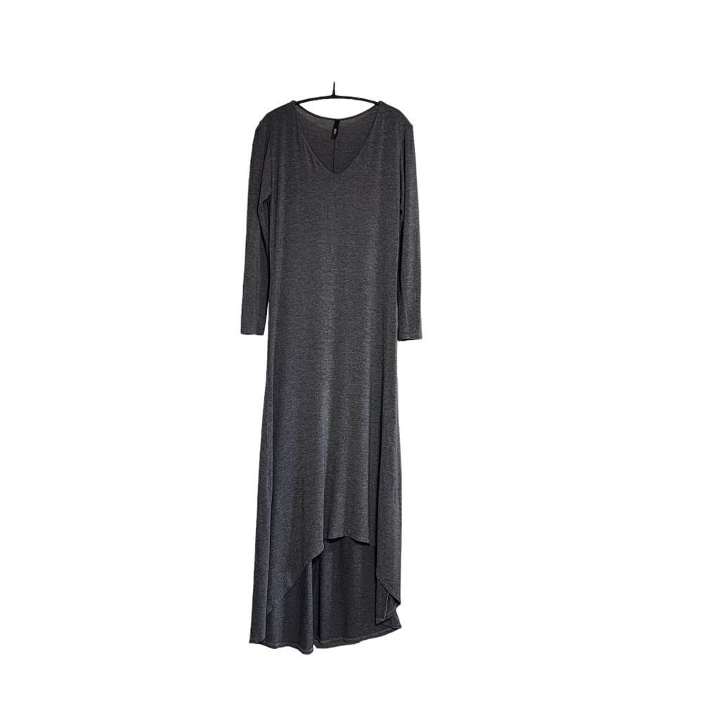 Elon gray v-neck dress Sz L lagenlook Fairy Grunge Indie